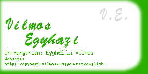 vilmos egyhazi business card